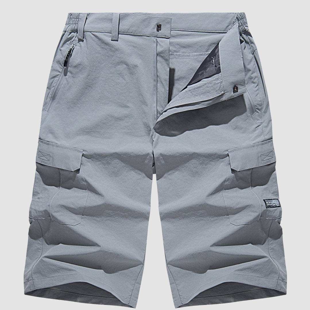 Herren Cargo-Shorts | Schnelltrocknend | Einfarbig | Normale Passform | Knopfverschluss-Luzern Mode