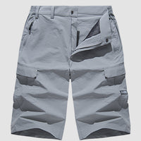 Herren Cargo-Shorts | Schnelltrocknend | Einfarbig | Normale Passform | Knopfverschluss-Luzern Mode
