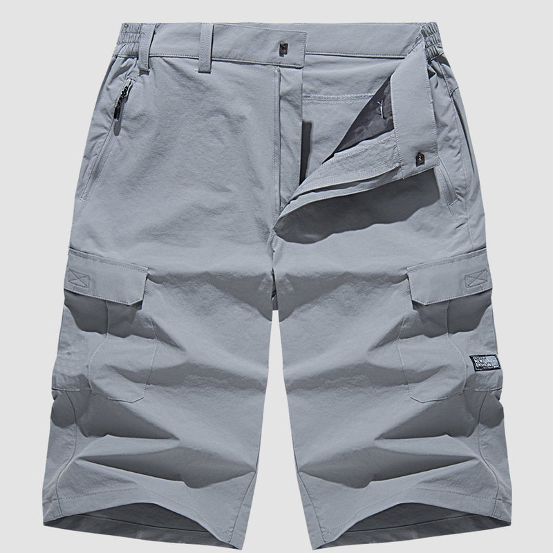 Herren Cargo-Shorts | Schnelltrocknend | Einfarbig | Normale Passform | Knopfverschluss-Luzern Mode