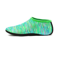Unisex Wasserschuhe | Schnell trocknend | Bunt | Rutschfest | Socken-Streep Grün-XS-Luzern Mode