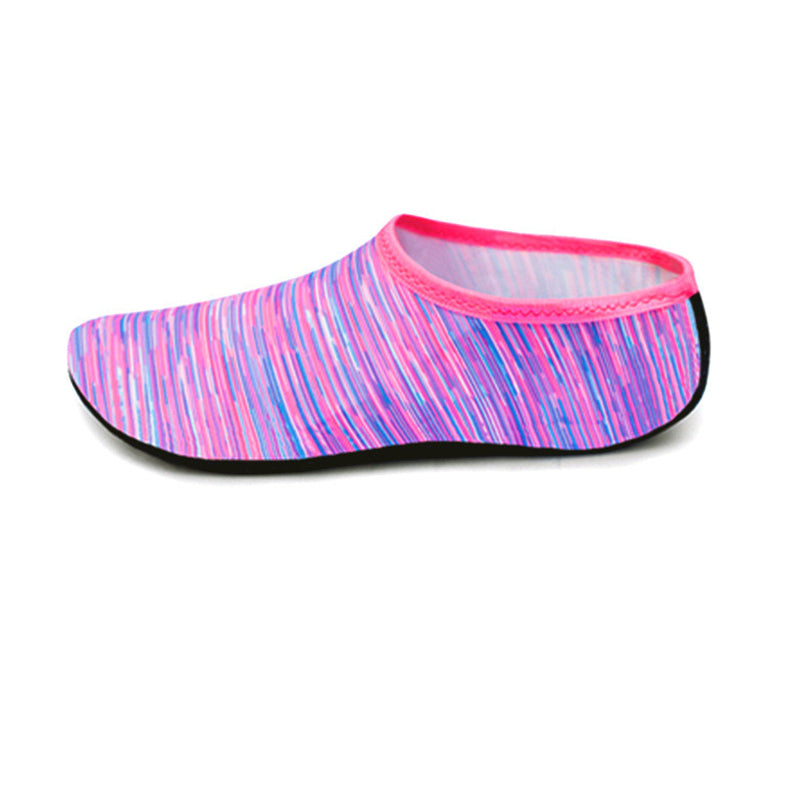 Unisex Wasserschuhe | Schnell trocknend | Bunt | Rutschfest | Socken-Streifen Rot-XS-Luzern Mode