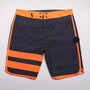 Surfshorts Herren | Wasserabweisend & schnelltrocknend | Verstellbare Taille | Atmungsaktiv-Grau-Orange-S-Luzern Mode