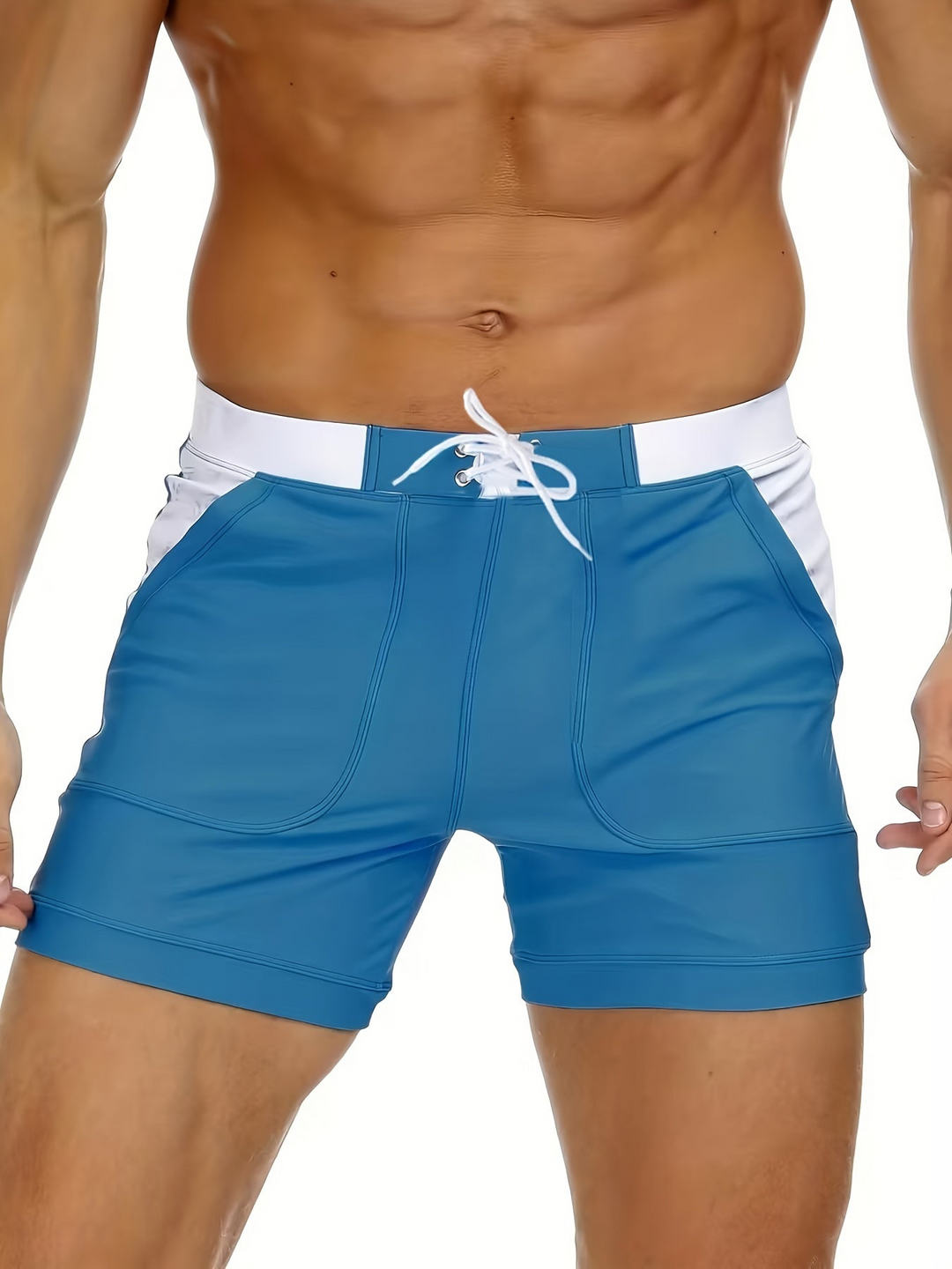 Badehose Herren | Schnelltrocknend | Leicht | Atmungsaktiv | Sommer | Strand-Pfauenblau-XS-Luzern Mode