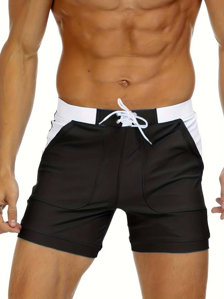 Badehose Herren | Schnelltrocknend | Leicht | Atmungsaktiv | Sommer | Strand-Schwarz-XS-Luzern Mode