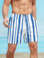 Herren Badeshorts Sommer | Schnelltrocknend | Bequem | Leicht | Strand | Pool-Blau-S-Luzern Mode