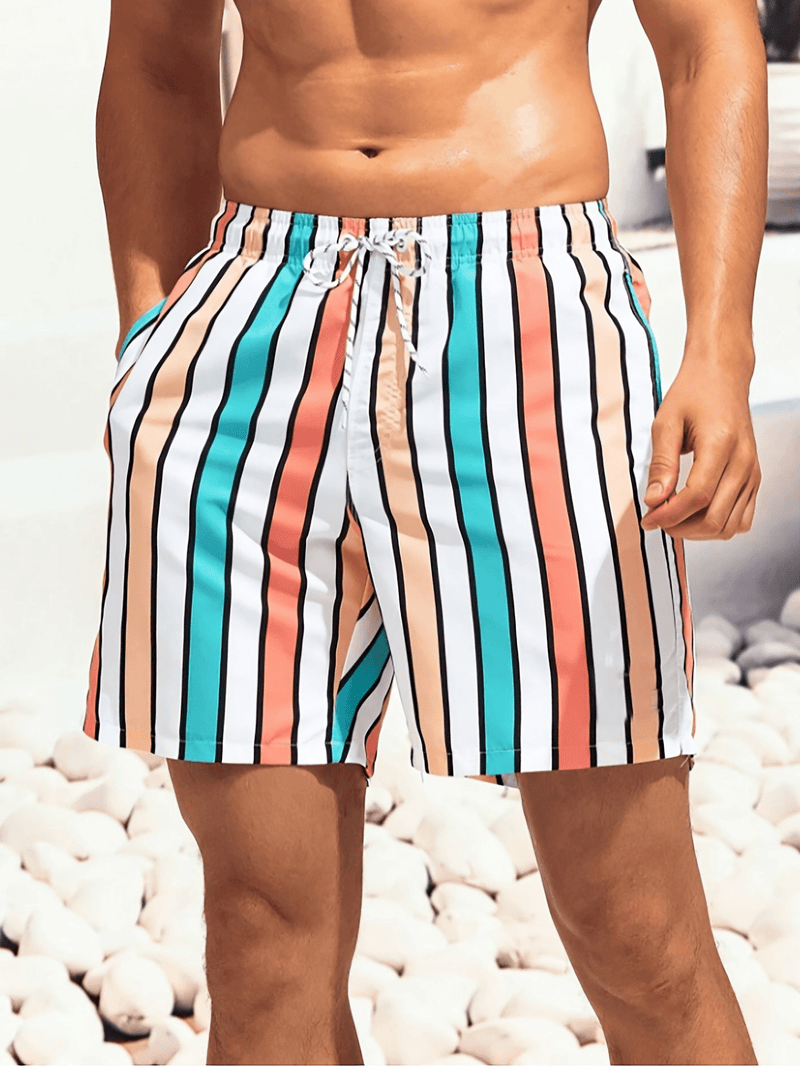 Herren Badeshorts Sommer | Schnelltrocknend | Bequem | Leicht | Strand | Pool-Rot-S-Luzern Mode