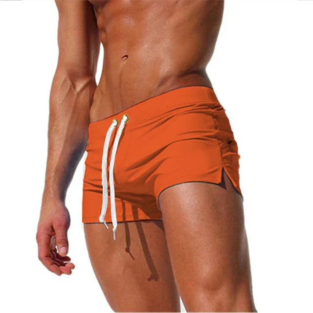 Schnelltrocknend | elastischer Bund mit Kordel | Seitentaschen | leichter Stoff-Orange-S-Luzern Mode