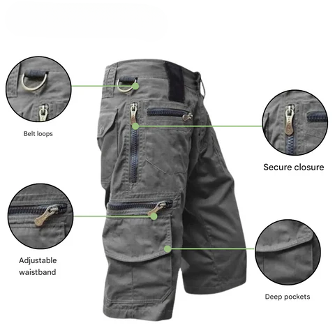Outdoor Cargoshorts Herren Sommer | Schnell trocknend | Bequeme Shorts bis 5XL-Luzern Mode