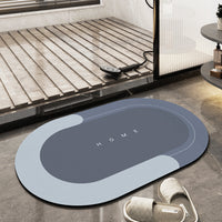 Badematte | Absorbierend, Schnelltrocknend, Luxuriös, Weich, Komfortabel, Mikrofaser-Blau-Oval-40*60 cm-Luzern Mode