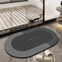 Badematte | Absorbierend, Schnelltrocknend, Luxuriös, Weich, Komfortabel, Mikrofaser-Dunkelgrau-Oval-40*60 cm-Luzern Mode