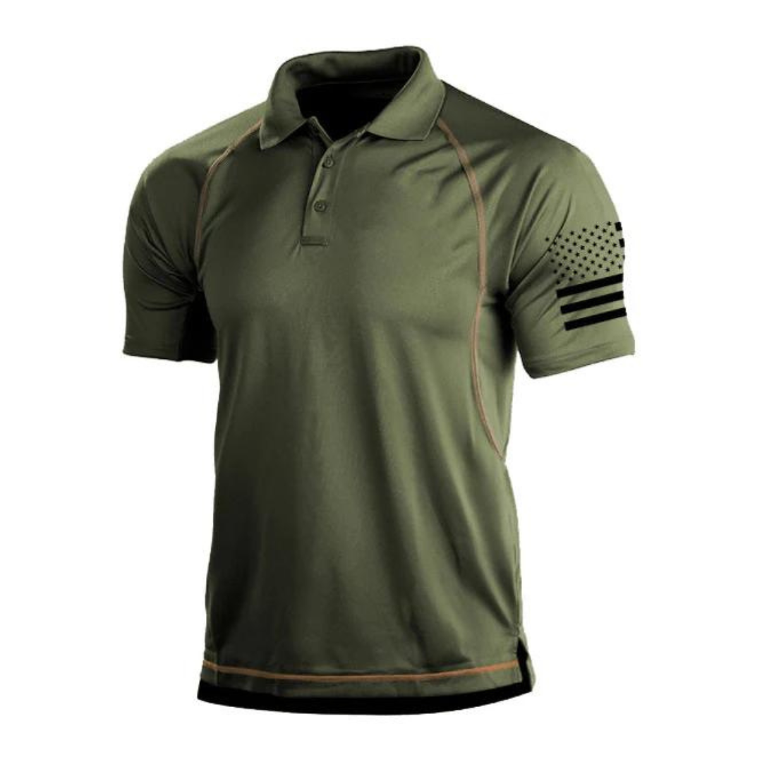 Outdoor Poloshirt Herren Sommer | Schnelltrocknend & atmungsaktiv | Leicht & funktional-Grün-S-Luzern Mode