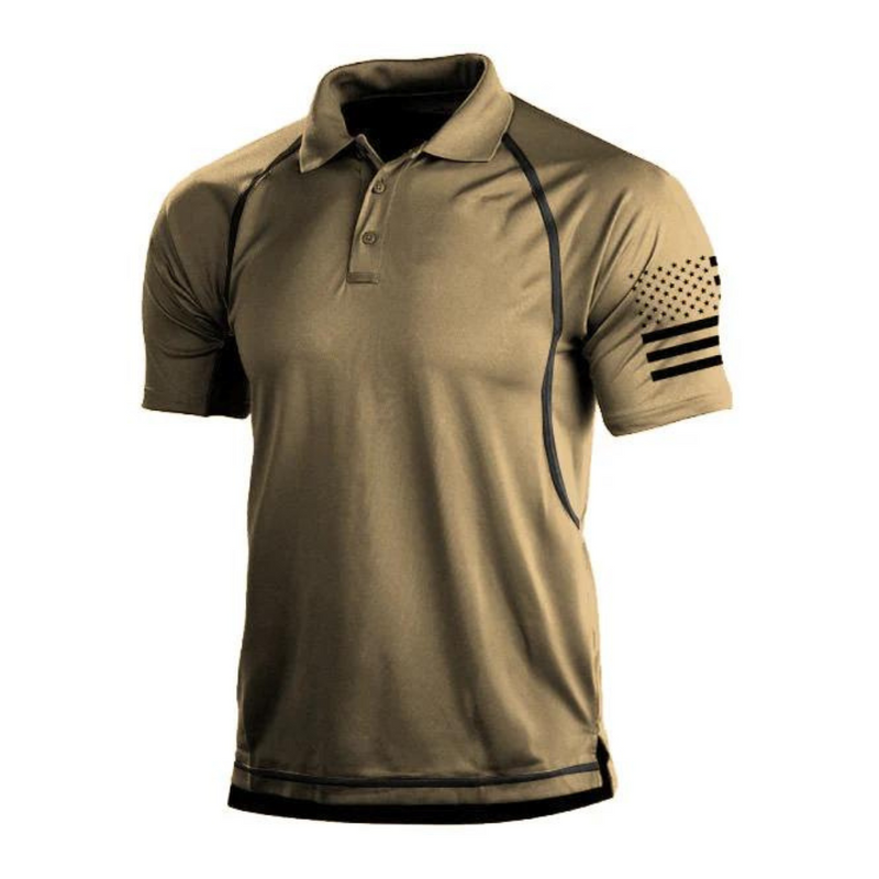 Outdoor Poloshirt Herren Sommer | Schnelltrocknend & atmungsaktiv | Leicht & funktional-Khaki-S-Luzern Mode