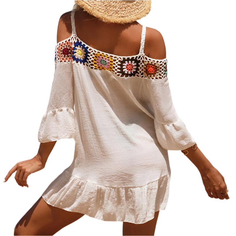 Luftiges Sommer Minikleid Damen | Schulterfrei locker | Bequem vielseitig-Luzern Mode