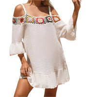 Luftiges Sommer Minikleid Damen | Schulterfrei locker | Bequem vielseitig-Luzern Mode
