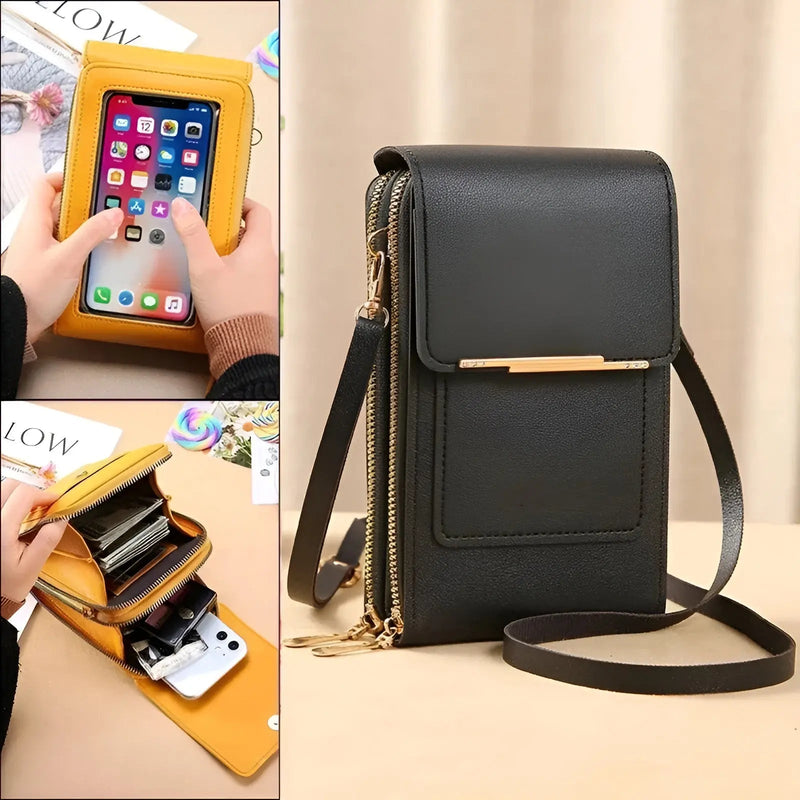 Hochwertige Lederhandtasche mit Handyfach für Damen-Luzern Mode