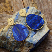 Schützende Ohrringe | Lapislazuli | Blau | Oval | Stilvoll | Einzigartig-Lapislazuli-Luzern Mode