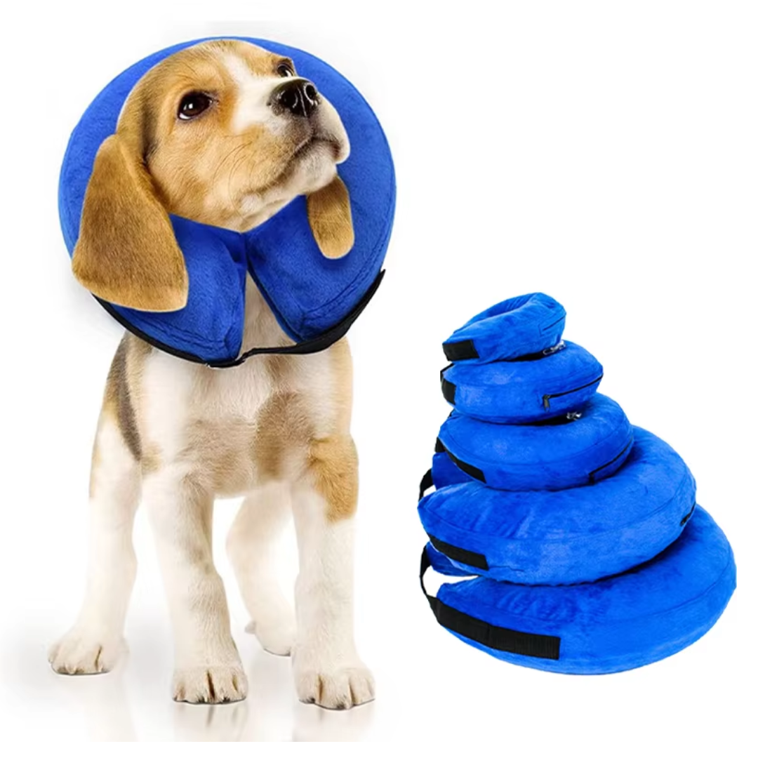 Hundekragen | Schützend Aufblasbar Stressfrei Weich Bequem-Blau-S-Luzern Mode