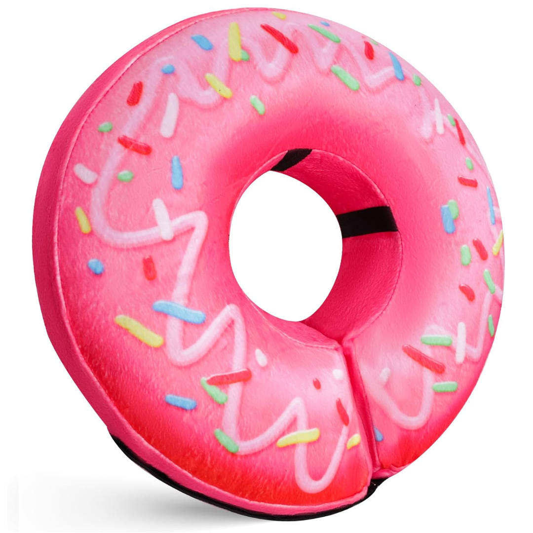 Hundekragen | Schützend Aufblasbar Stressfrei Weich Bequem-Donut Rosa-S-Luzern Mode