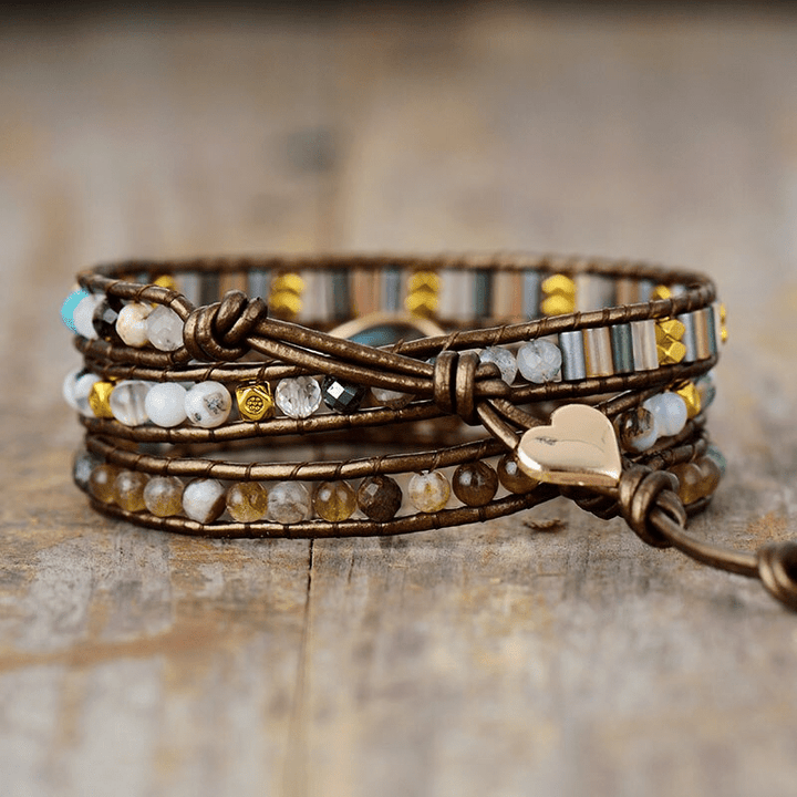 Wickelarmband | Schützend Labradorit Boho Stilvoll Handgefertigt-Luzern Mode