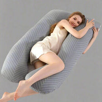 Schwangerschaftskissen | U-Form – Bequem – Ergonomisch – Weich – Atmungsaktiv-Grau gestreift-Luzern Mode