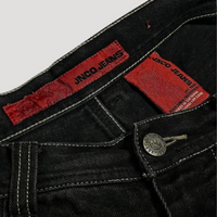 Schwarze Damenjeans | Baggy | Hohe Taille | Denim | Totenkopf | Robust-Luzern Mode