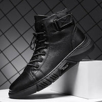 Schwarze Herren Stiefel | Leder | Langlebig | Robuste | Schnürsenkel | Stylisch-39-Luzern Mode