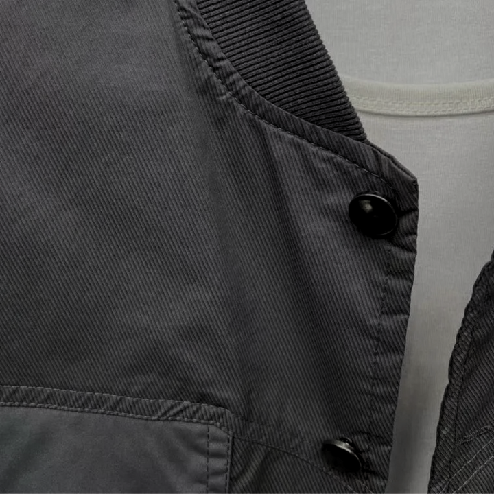 Herren Windbreaker Jacke mit Druckknöpfen und Taschen-Luzern Mode
