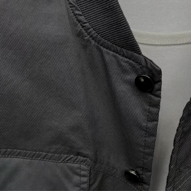 Herren Windbreaker Jacke mit Druckknöpfen und Taschen-Luzern Mode