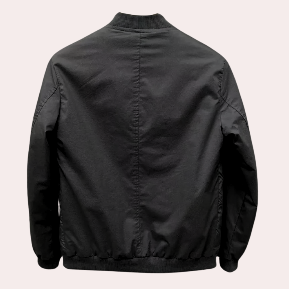 Herren Windbreaker Jacke mit Druckknöpfen und Taschen-Luzern Mode