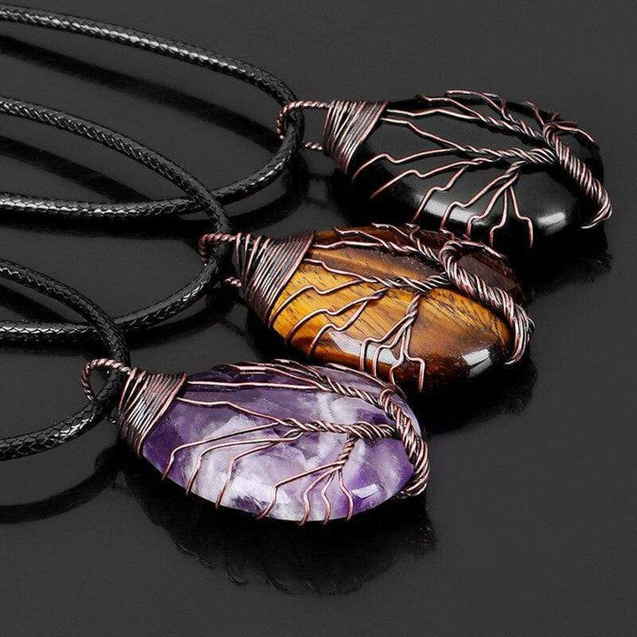 Kette mit Anhänger | Schwarzer Obsidian Handgefertigt Heilend Stilvoll-Luzern Mode