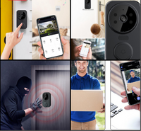 Schwarze Smarte Türklingel | WiFi | Kamera | SD-Karte | Cloud | Nachtsicht-Luzern Mode