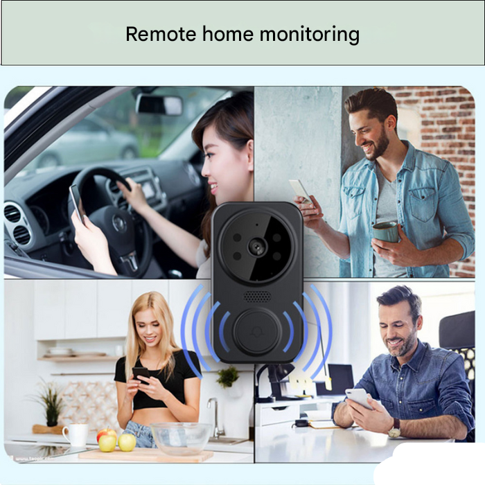 Schwarze Smarte Türklingel | WiFi | Kamera | SD-Karte | Cloud | Nachtsicht-Luzern Mode