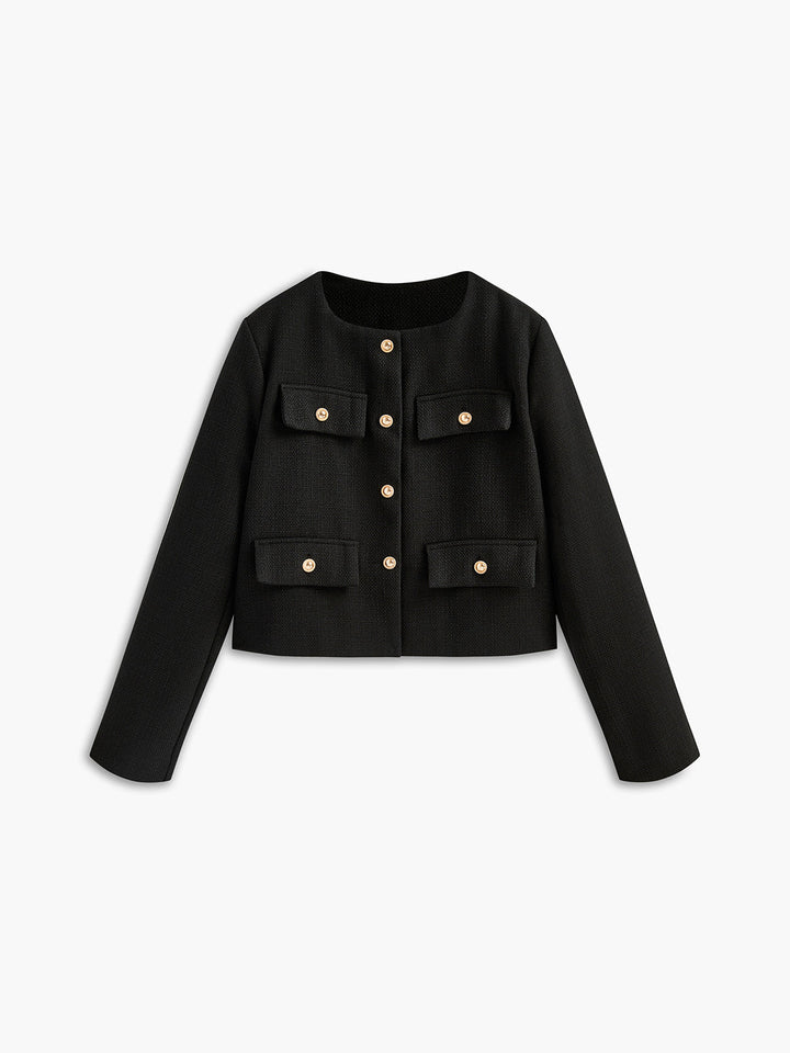 Damen Blazer Kurz Elegant Business Jacke für Büro-XS-Luzern Mode