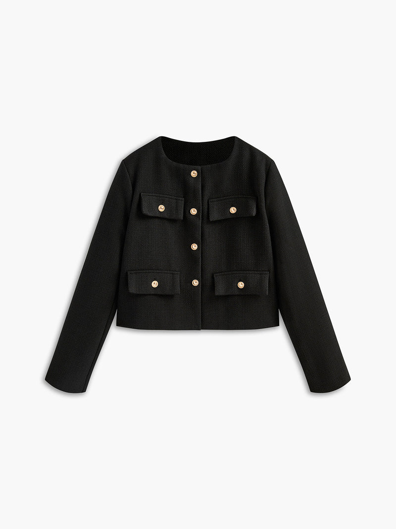 Damen Blazer Kurz Elegant Business Jacke für Büro-XS-Luzern Mode