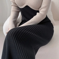 Rippenstrick Maxikleid Damen - Elegantes Abendkleid-Luzern Mode