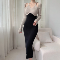 Rippenstrick Maxikleid Damen - Elegantes Abendkleid-XS-Luzern Mode
