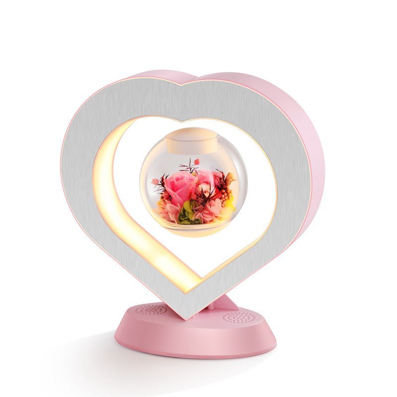 Schwebende Lampe | Herz | Touchbedienung | Magnetisch | USB | Transparent-Rosa Rose-Nein-Luzern Mode