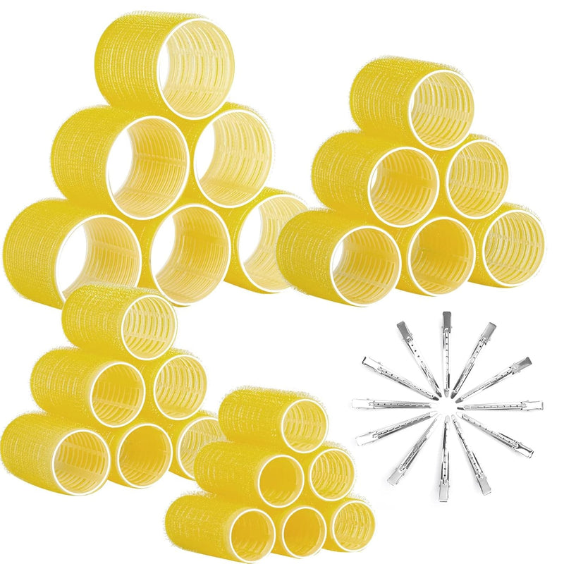 12er Set Haarwickler & Clips für Volumen und Locken-Gelb-Luzern Mode