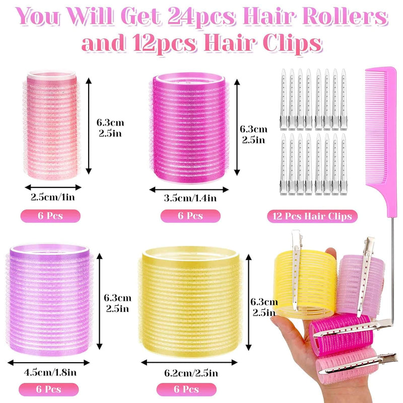 12er Set Haarwickler & Clips für Volumen und Locken-Luzern Mode