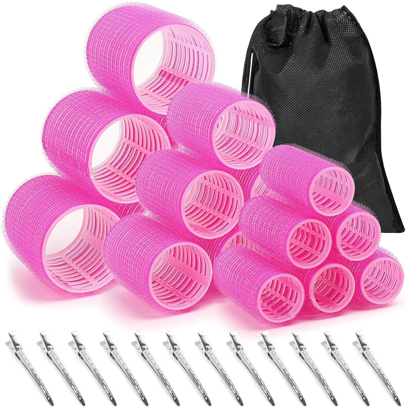 12er Set Haarwickler & Clips für Volumen und Locken-Rosa-Luzern Mode