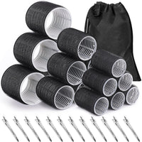 12er Set Haarwickler & Clips für Volumen und Locken-Schwarz-Luzern Mode