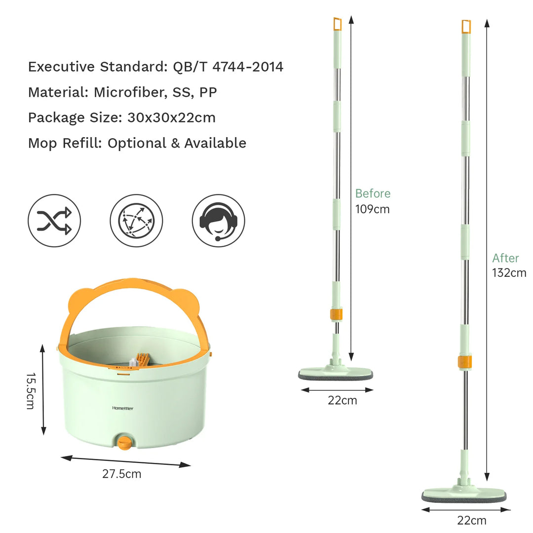 Selbstrotierender Wischmopp | Hände-frei Vielseitig Mikrofaser Langlebig SpinMop-Luzern Mode