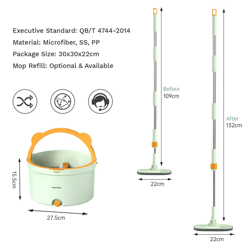 Selbstrotierender Wischmopp | Hände-frei Vielseitig Mikrofaser Langlebig SpinMop-Luzern Mode