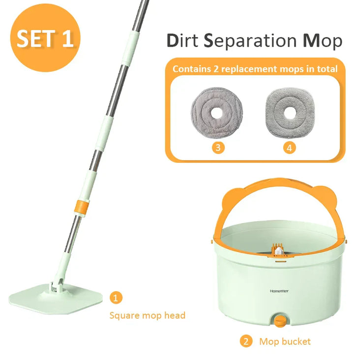 Selbstrotierender Wischmopp | Hände-frei Vielseitig Mikrofaser Langlebig SpinMop-Set 1-Luzern Mode