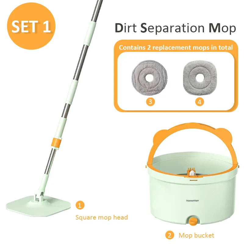 Selbstrotierender Wischmopp | Hände-frei Vielseitig Mikrofaser Langlebig SpinMop-Set 1-Luzern Mode