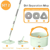 Selbstrotierender Wischmopp | Hände-frei Vielseitig Mikrofaser Langlebig SpinMop-Set 2-Luzern Mode