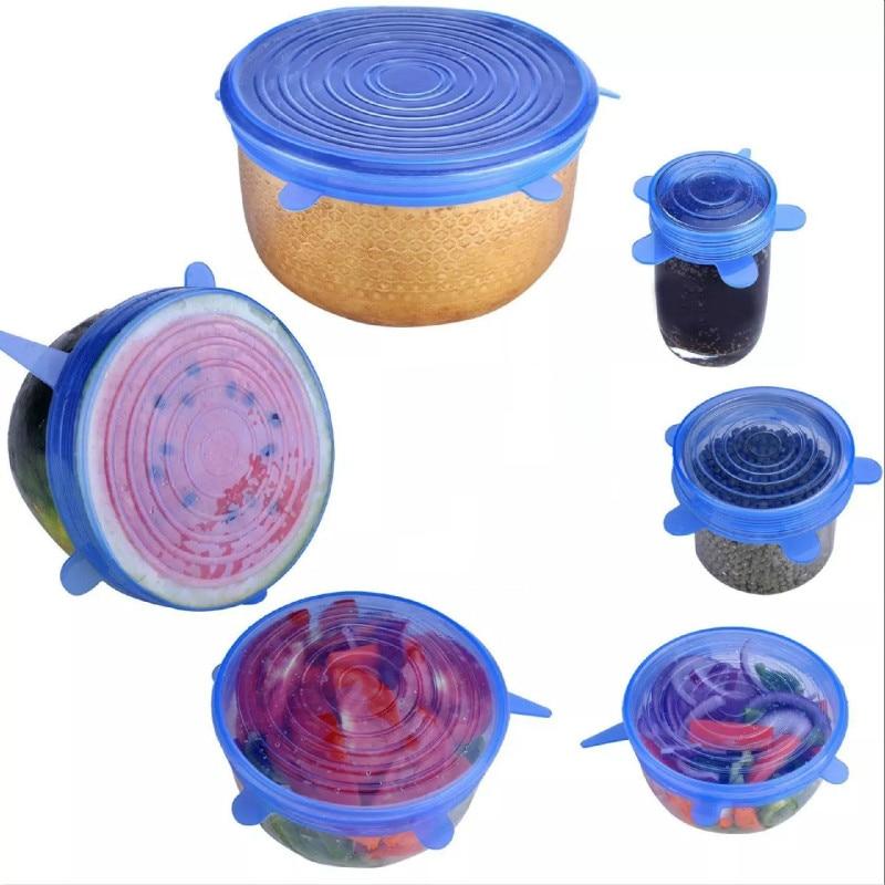 Silikondeckel-Set | Dehnbar Vielseitig Langlebig Wiederverwendbar Frisch-Blau-Luzern Mode