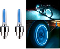 Ventildeckel Set | Beleuchtet | 4 Stück | LED | Batterien | Universell-Blau-Luzern Mode