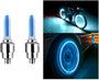 Ventildeckel Set | Beleuchtet | 4 Stück | LED | Batterien | Universell-Blau-Luzern Mode