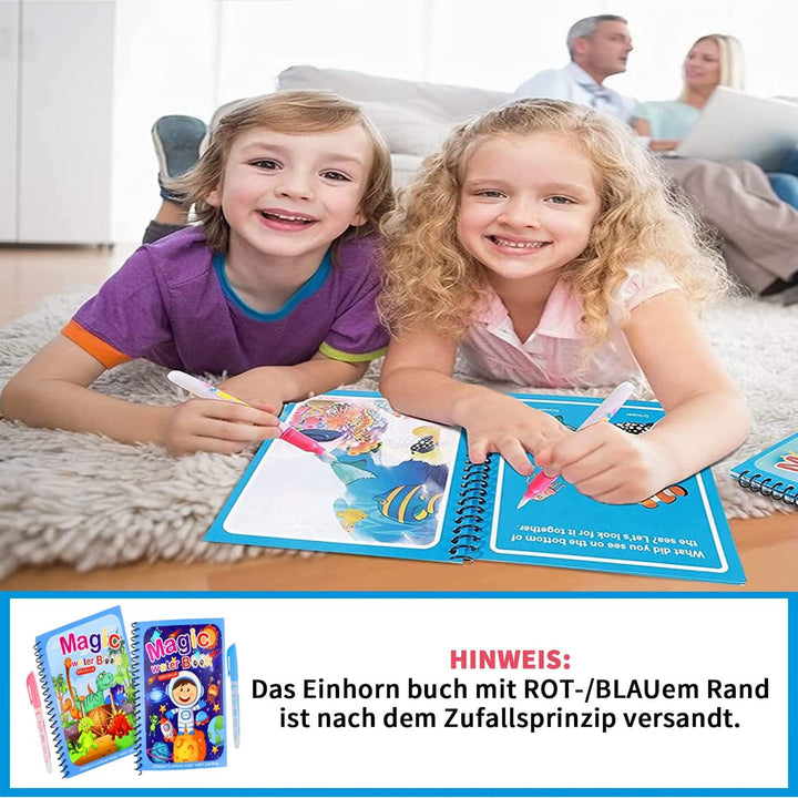 Aquarellmalbücher Set | 4-teilig | Wiederverwendbar | Interaktiv | Magisch-Luzern Mode